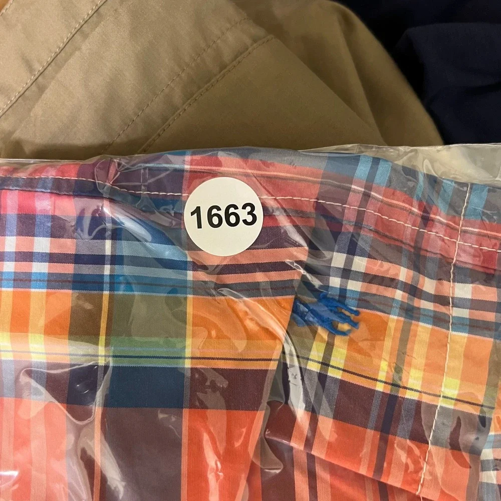 Polo Ralph Lauren Mens Swim Trunks Multicolor Plaid Drawstring Pony Logo Beach S